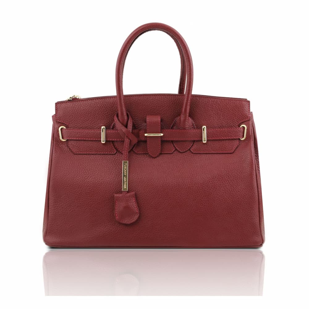 イタリア製レザーのハンド バッグTL BAG（Tuscany Leather）レッド