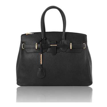 イタリア製レザーのハンド バッグTL BAG（Tuscany Leather）ブラック