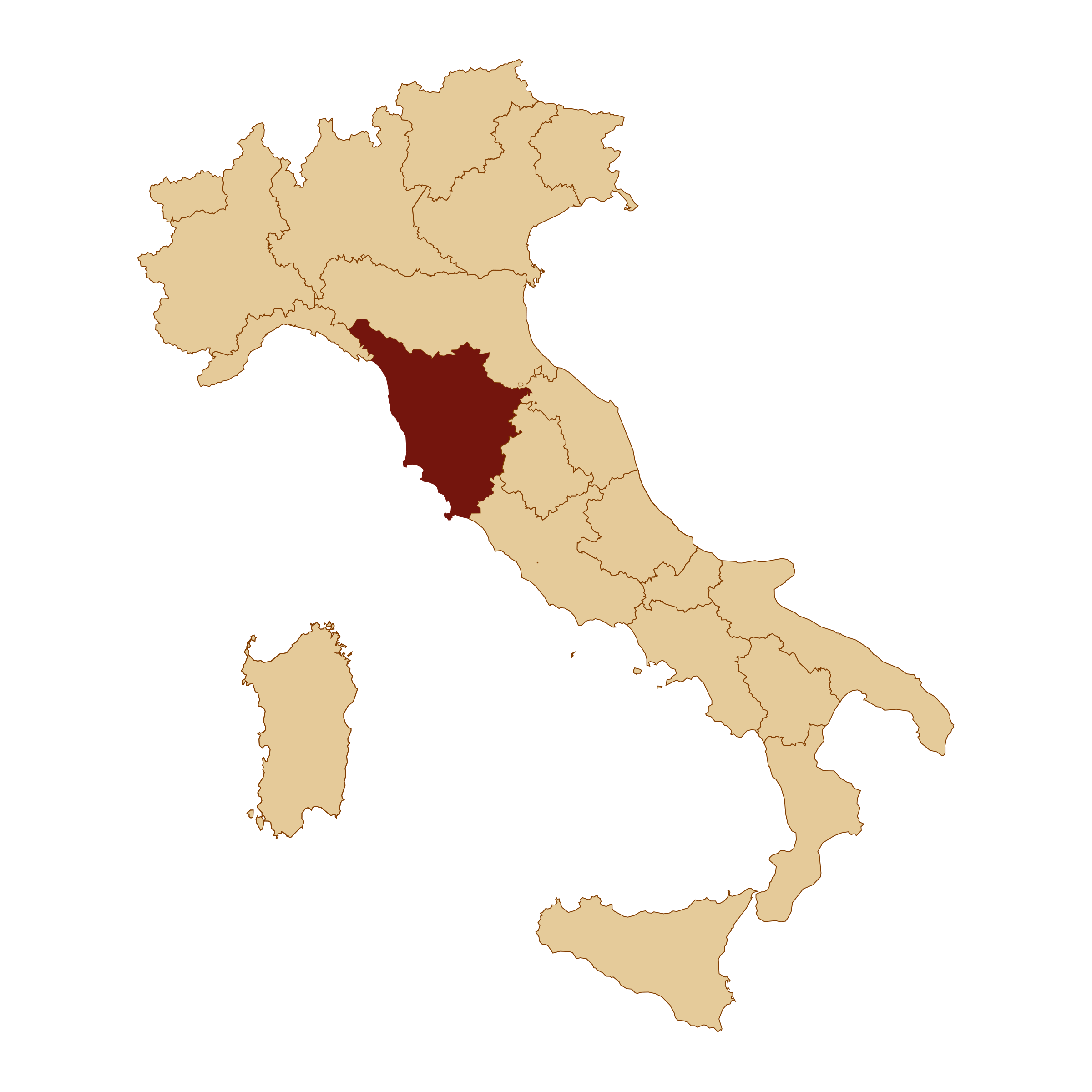 イタリア全土の地図