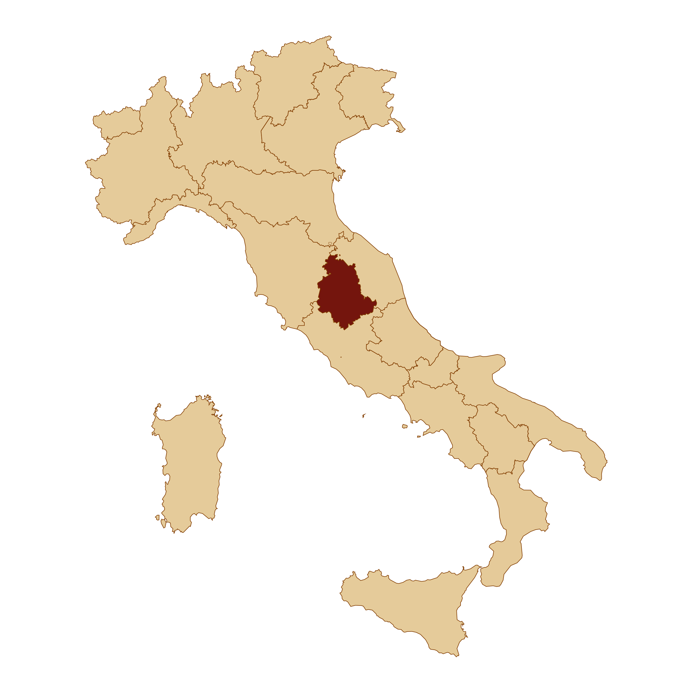 イタリア全土の地図