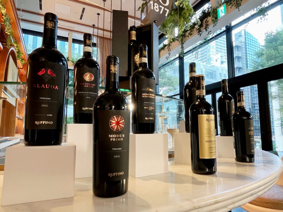 試飲会当日に提供せれたルフィーノの5種類のワイン。
