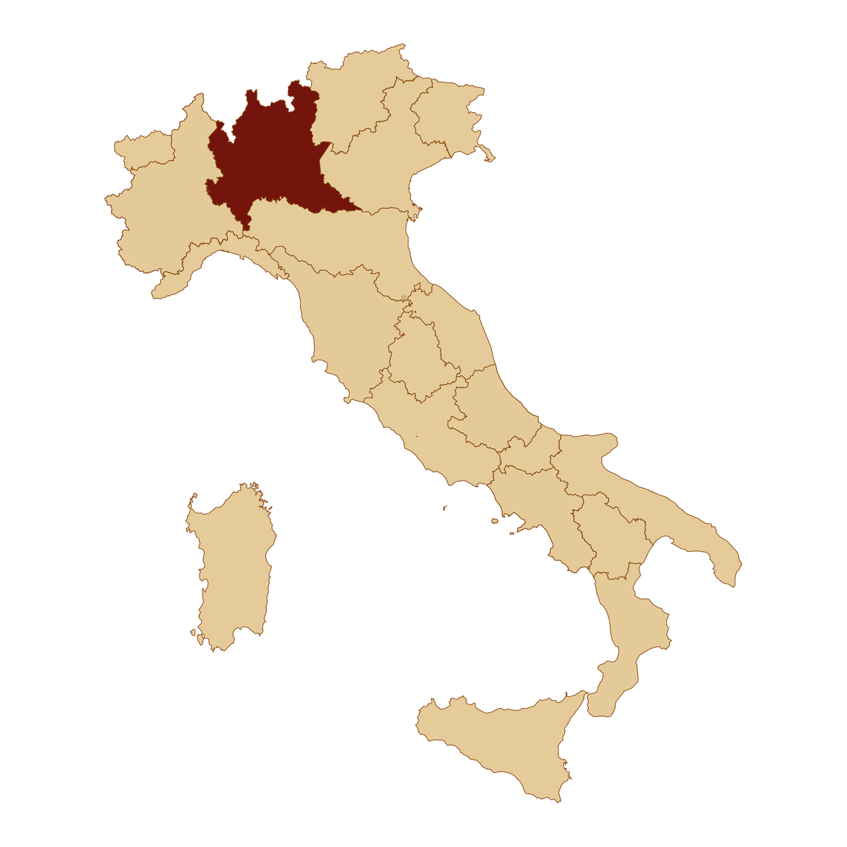 イタリア全土の地図