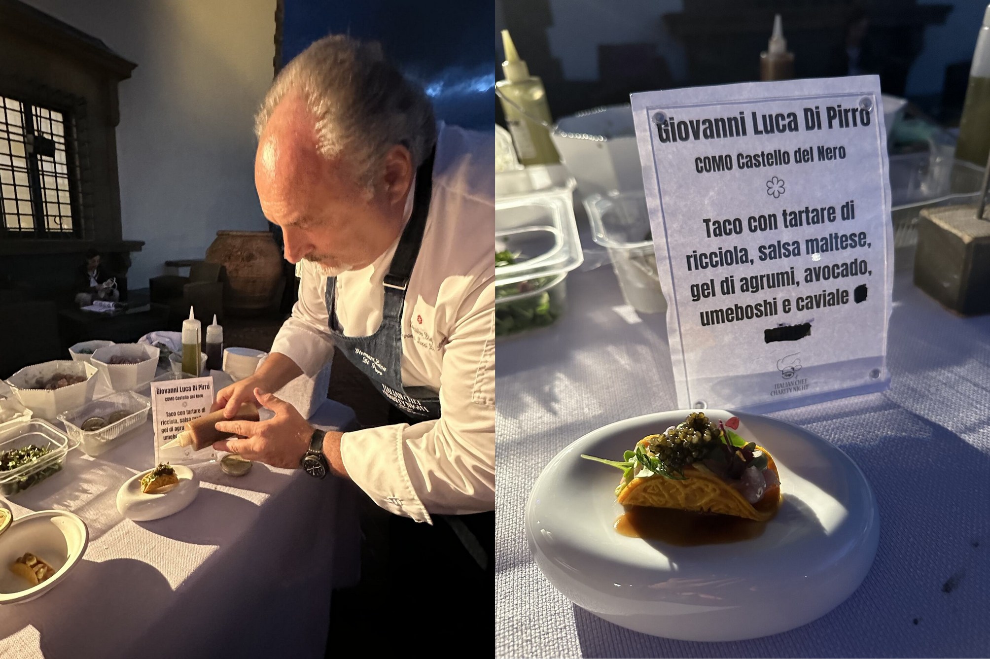 ジョヴァンニ・ルカ・ディ・ピッロシェフと梅干しを効かせた一品