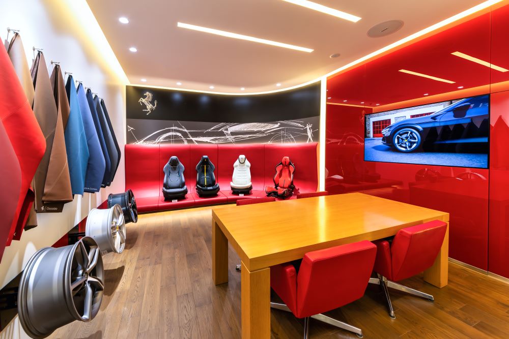 ショールーム内のアトリエ