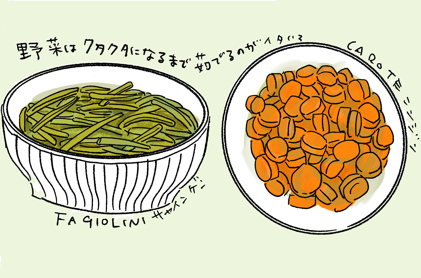 茹で野菜のイラスト
