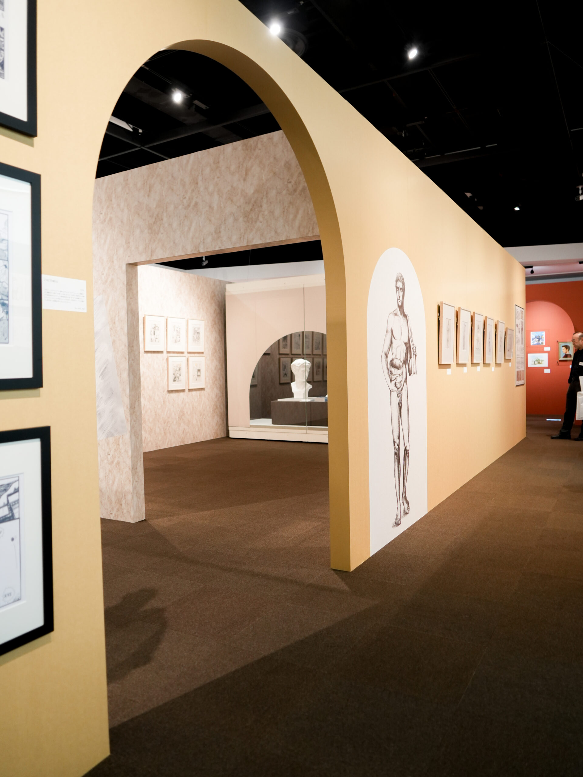 「ヤマザキマリの世界」会場内の『テルマエ・ロマエ』の展示コーナー